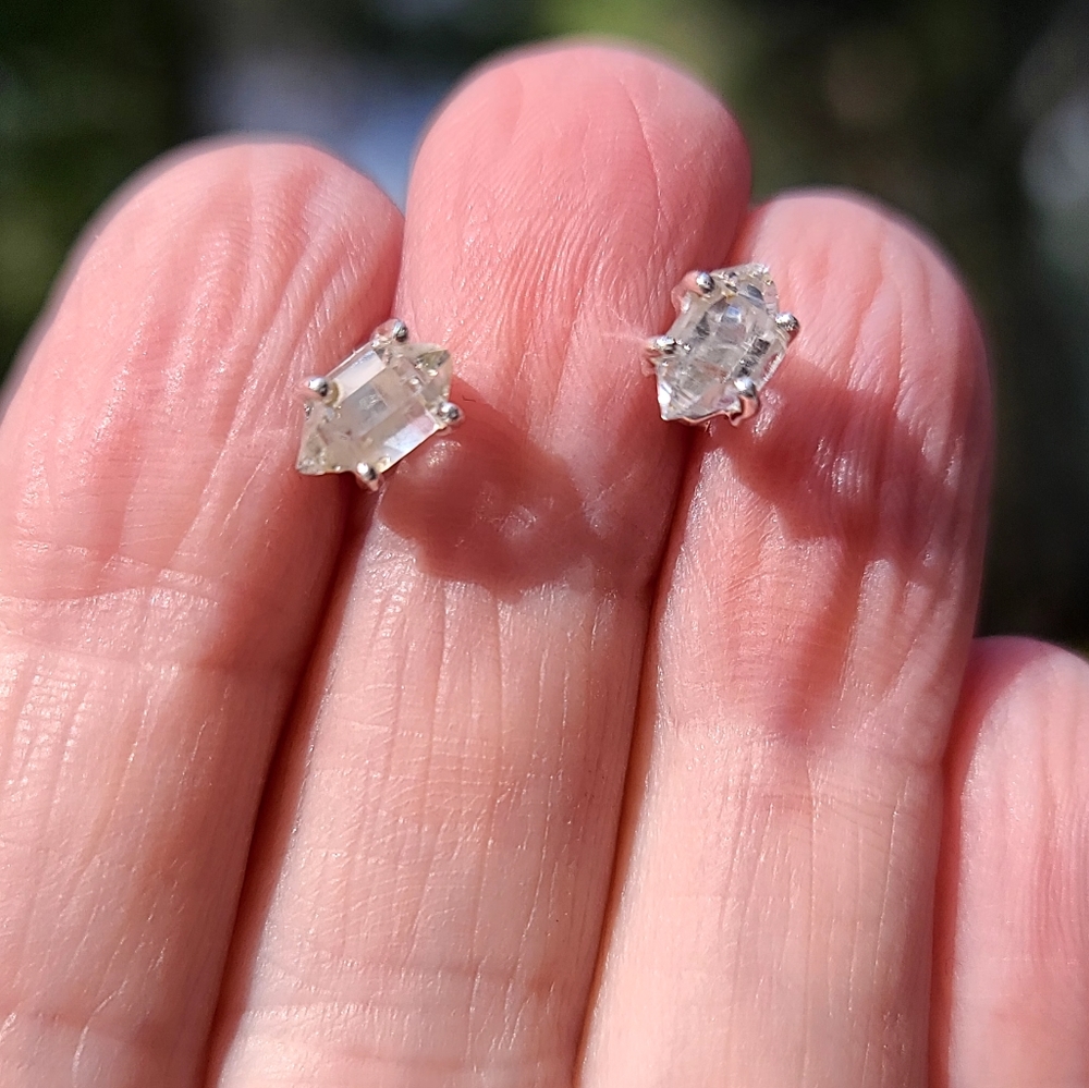 !!!SALE!!! 1kt Herkimer diamond sterling stud earrings DIAMOND SALE! - Picture 5 of 8